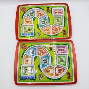 Pair of Fred Dinner Winner Tray Children Lunch Board Game Kids Dinner Meal Plate
